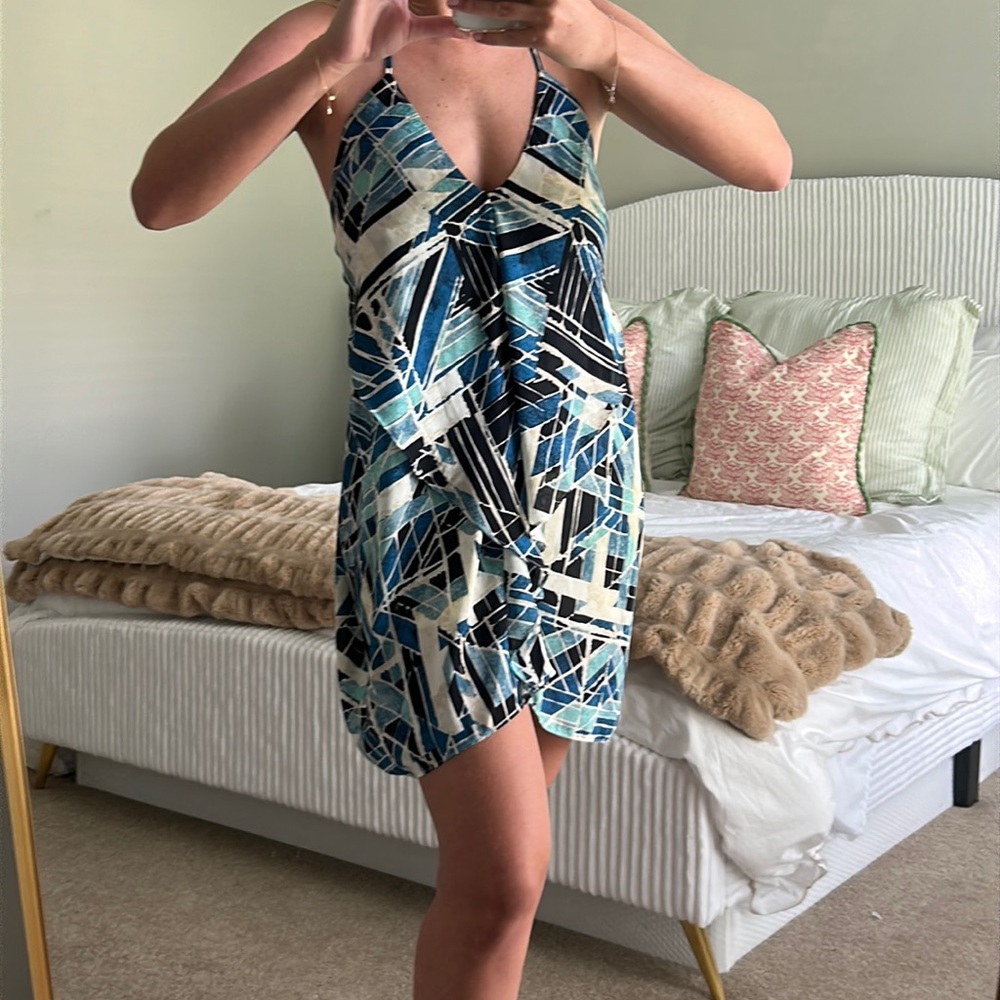 Silky multicolored mini dress